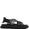 ( Neue Saison ) Premiata LISCIO NERO Sandalen Mit überkreuzten Riemen Herren