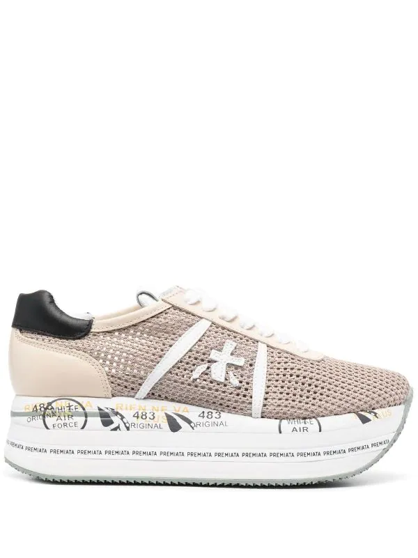 ( Neue Saison ) Premiata Beth Plateau-Sneakers BEIGe 1 ( Neue Saison ) Premiata Beth Plateau-Sneakers BEIGe
