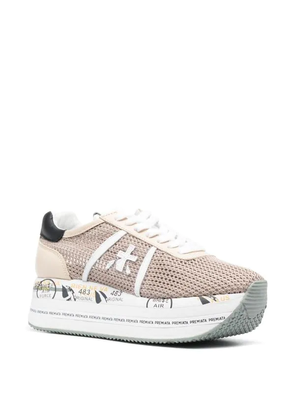 ( Neue Saison ) Premiata Beth Plateau-Sneakers BEIGe 2 ( Neue Saison ) Premiata Beth Plateau-Sneakers BEIGe – Bild 2