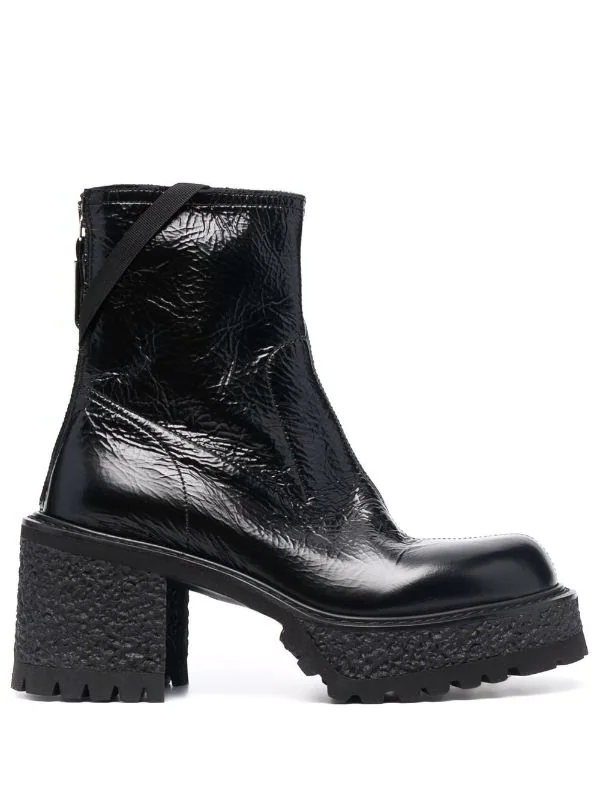 Premiata Stiefeletten Mit Blockabsatz GOMMA LACCA NERO 1 Premiata Stiefeletten Mit Blockabsatz GOMMA LACCA NERO