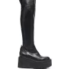 Premiata Kniehohe Stiefel FOULARD NERO