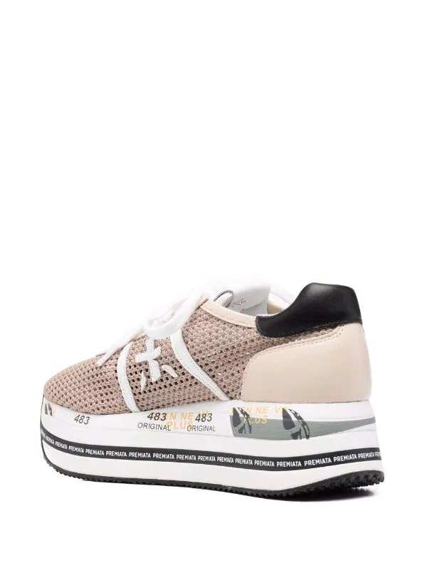 ( Neue Saison ) Premiata Beth Plateau-Sneakers BEIGE 3 ( Neue Saison ) Premiata Beth Plateau-Sneakers BEIGE – Bild 3