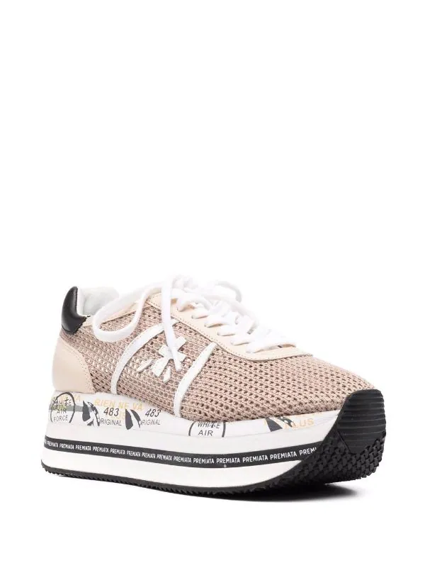 ( Neue Saison ) Premiata Beth Plateau-Sneakers BEIGE 2 ( Neue Saison ) Premiata Beth Plateau-Sneakers BEIGE – Bild 2