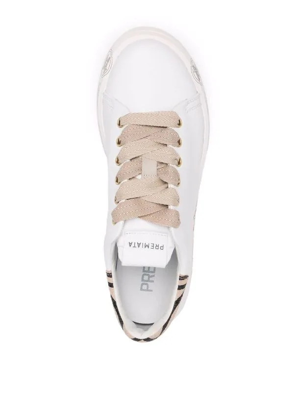( Neue Saison ) Premiata Sneakers Mit Bedruckter Sohle WHITE/BEIGE 4 ( Neue Saison ) Premiata Sneakers Mit Bedruckter Sohle WHITE/BEIGE – Bild 4