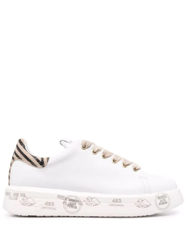 ( Neue Saison ) Premiata Sneakers Mit Bedruckter Sohle WHITE/BEIGE 1 ( Neue Saison ) Premiata Sneakers Mit Bedruckter Sohle WHITE/BEIGE