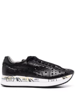 ( Neue Saison ) Premiata Perforierte Conny Sneakers 5641 BLACK