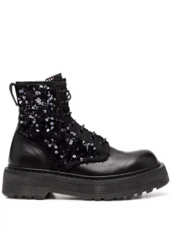 ( Neue Saison ) Premiata BLACK Stiefel Mit Pailletten Damen