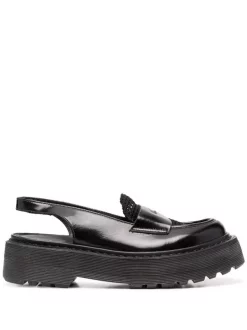 ( Neue Saison ) Premiata LUCE NERO RODI NERO Slingback-Loafer Damen