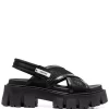 ( Neue Saison ) Premiata RODI/BUTTER./EGITTO NERO Sandalen Mit Geriffelter Sohle Damen
