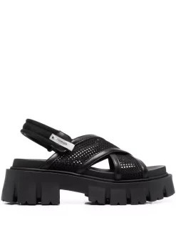 ( Neue Saison ) Premiata Perforierte Sandalen BLACK