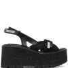 ( Neue Saison ) Premiata Plateau-Sandalen Mit Logo EGITTO BUTTERFLY NERO