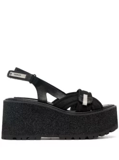 ( Neue Saison ) Premiata Plateau-Sandalen Mit Logo EGITTO BUTTERFLY NERO
