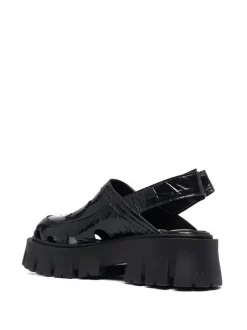 ( Neue Saison ) Premiata Sandalen Mit Logo-Patch GLOSS NERO -Deutschland Premiata Verkaufs-Shop 18077300 38616413 600