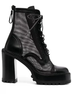 ( Neue Saison ) Premiata Schnürstiefel Mit Netzeinsatz Damen